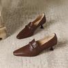 2025 New Retro French Simple Temperament High-end Niche Shoes Fashion Pointed Thin Heel Soft Leather Women's Single Shoes