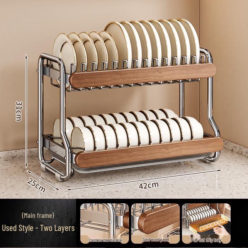 Handun 2-Tier Stainless Steel Dish Drying Rack