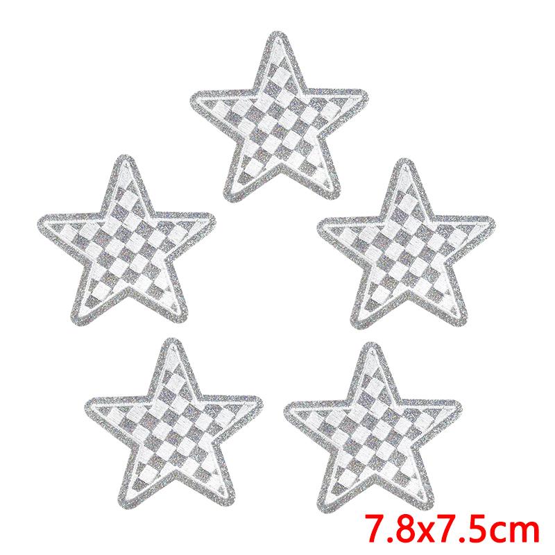 10pcs /Lots Five -Pointed Star Greet Patch Cartoon English Letter Embroidered Patches Iron On Patches For Clothing Jackets Sew Diy