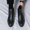 Trendstiefel für Herren zum Schnüren schwarz Kleid Mode Stiefeletten Herren Lederstiefel Mann Leder Freizeitsneaker Homme Schuhe