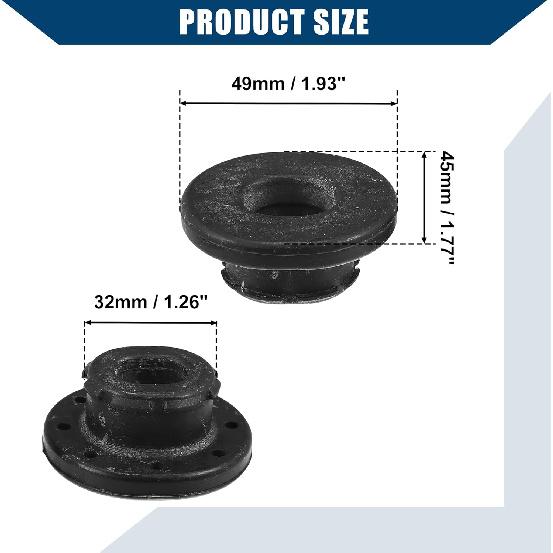 No.25336-F2000 Radiator Lower Insulator Mount Bushing for Hyundai Elantra 2017-2020/Inner Radiator Lower Insulator Moun/Durable Rubber / 2Pcs Black