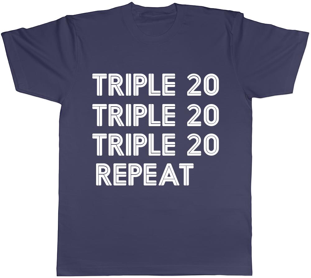 Triple 20 Repeat Darts Unisexs Unisexs Ladies Tee TShirt