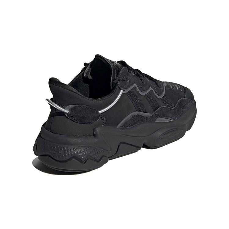 Adidas Originals Ozweego Leather Comfortable Durable Low-Top Sports Casual Shoes Kids Sneakers Black EF6295