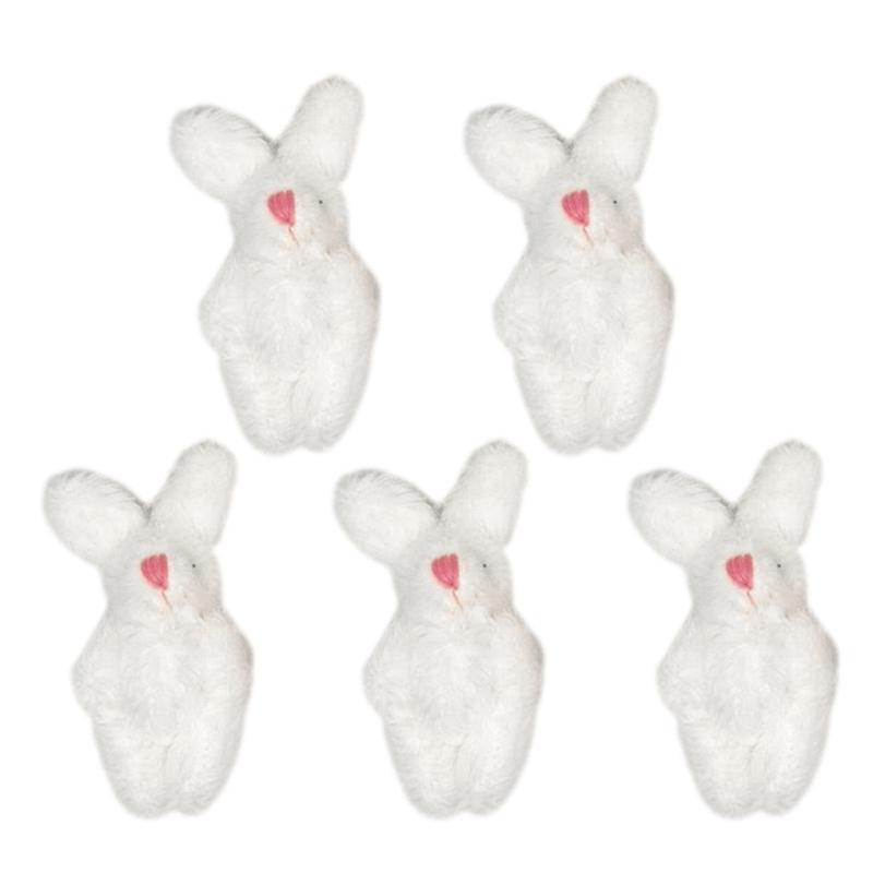5Pcs Mini Soft Plush Bunny Joint Rabbit Doll Decoration for House Plush Mini Toy Stuffed Bunny Doll Bunny Figure Toy