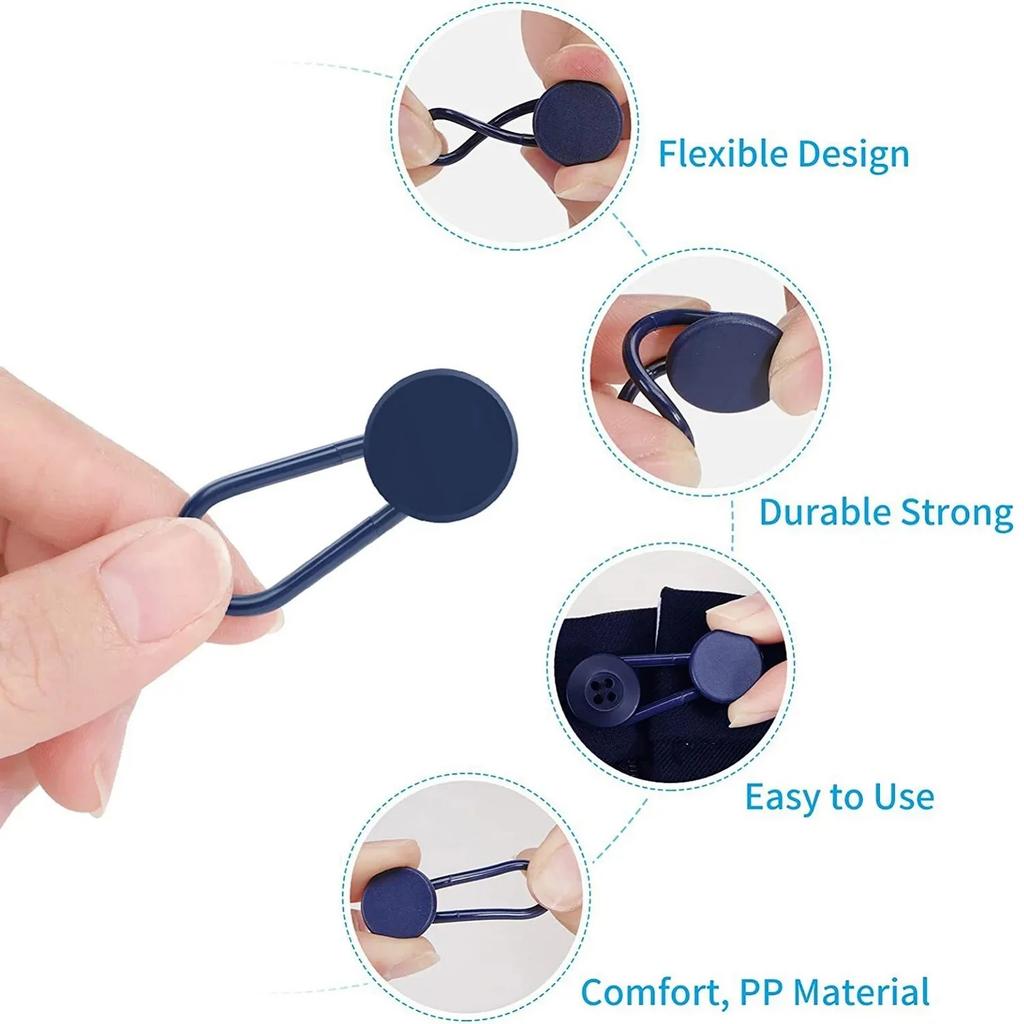 12PCS Button Extenders For Jeans Pants Button Extender Waist Extenders For Pants For Women For Men No Sewing Instant Waistband Extension