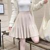 2025 Autumn/Winter Women's High-Waisted Slimming Knit A-Line Ruffle Skirt