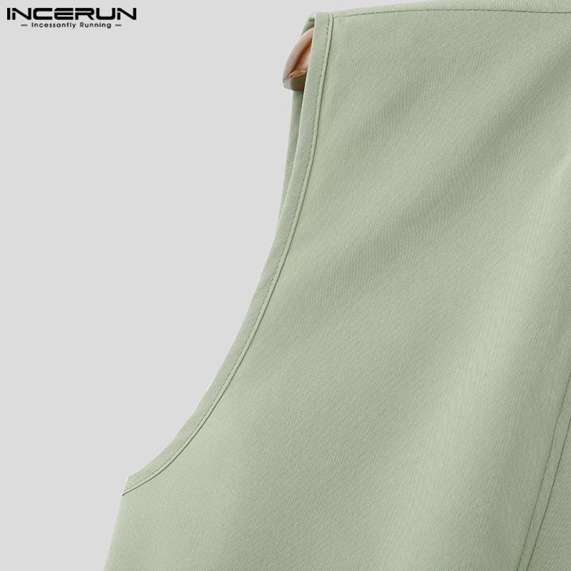 INCERUN 2PC Men Sleeveless Bandage Tank Tops and Long Casual Pants Two Pieces Sets