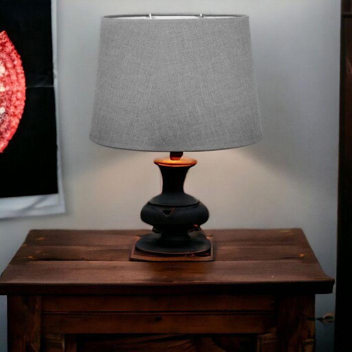 Abat-jour - Ovale - Gris clair - Pour lampe - Base 31 cm - Culot E27 avec réducteur