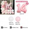107pc/set Pink Cozy and Cute Style Digital Aluminum Film Balloon 1-9 Suitable for Birthday  Party Anniversary Graduation Season