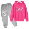 Kids Autumn Winter Hoodie Boy Girl 3-12Yrs Letter Print Clothing Casual Top+Trousers 2P Child Gift Brand Sports Coat Jogging Set