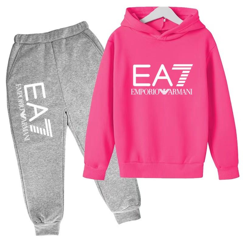 Kids Autumn Winter Hoodie Boy Girl 3-12Yrs Letter Print Clothing Casual Top+Trousers 2P Child Gift Brand Sports Coat Jogging Set