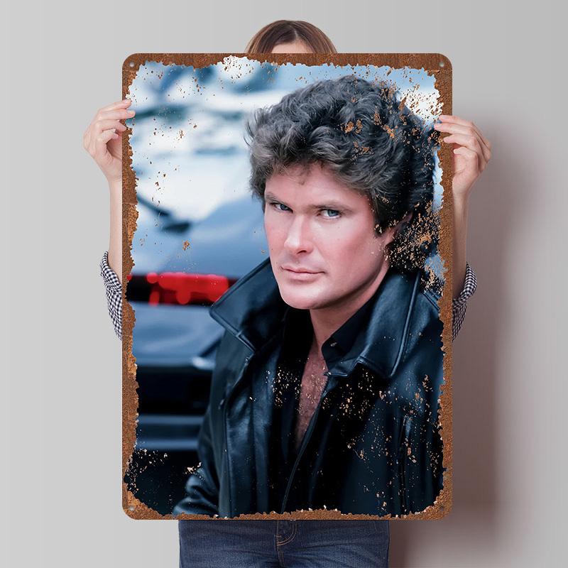 Knight Rider Print Tinplate Posters Customizable Wall Art Retro Vintage Metal Tin Signs for Desk Decor Home Decorations House