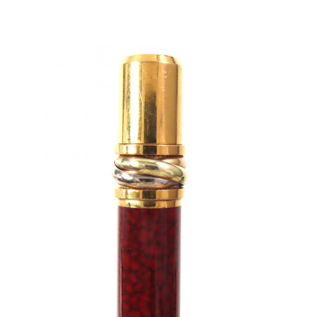 Cartier Ballpoint pen Trinity Logo Engraved Twist Type Bordeaux gold Used