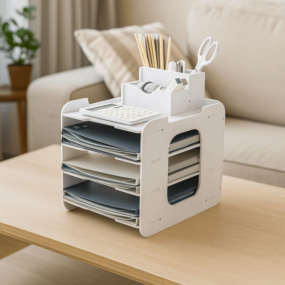Large Capacity Multi-layer File Storage Rack Space Saving File Holder Desk Organizer  Office