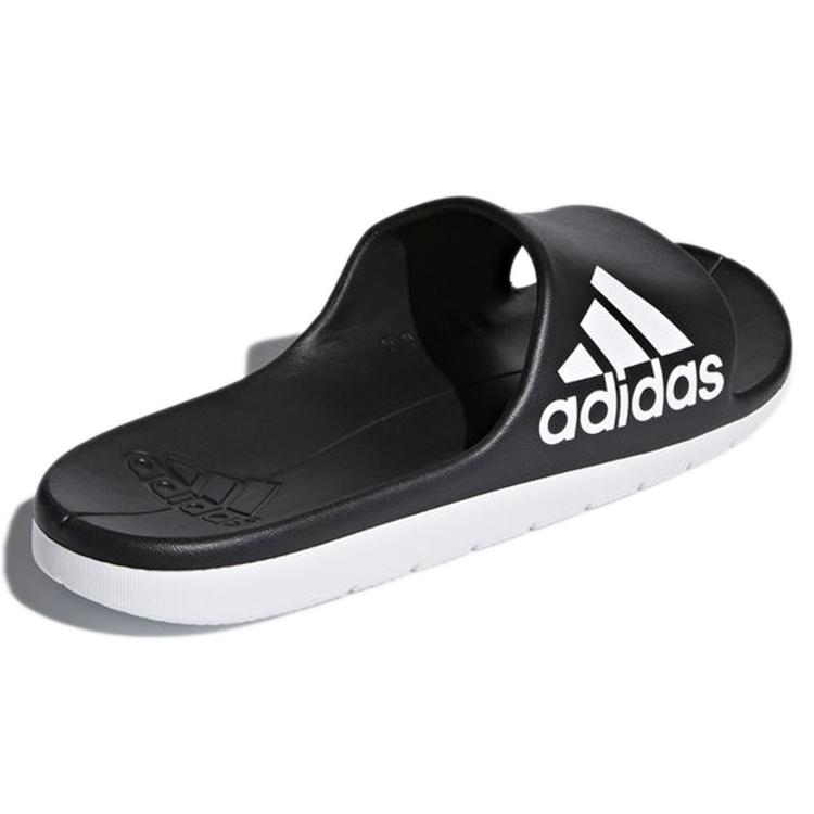 New Adidas Aqualette Cloudfoam Slippers 'Black White' CM7928