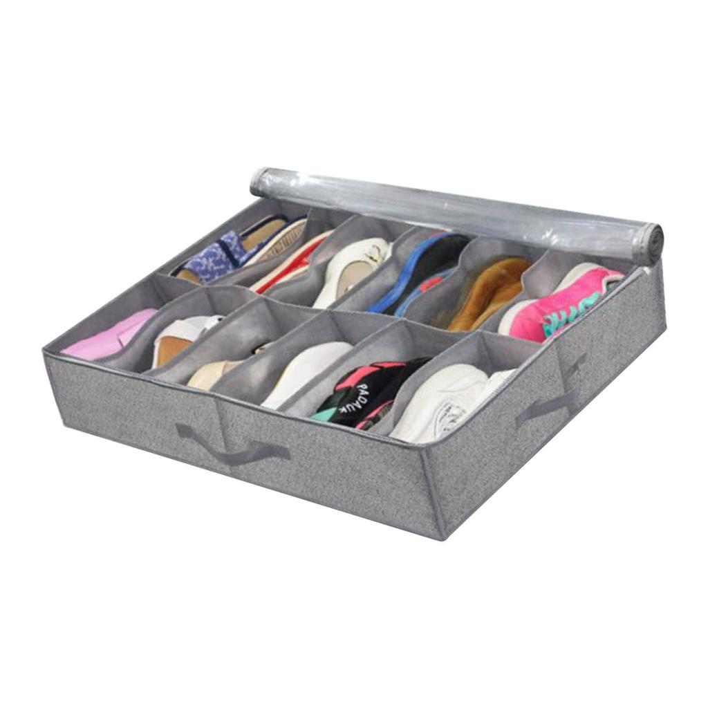 Underbed Bag Nonwoven Foldable Large Capacity Under Bed Organizer For Home Hotel Linen Grey
