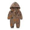 Dětský fleecový overal s kapucí: Dupačka pro miminko s dlouhým rukávem na lezení