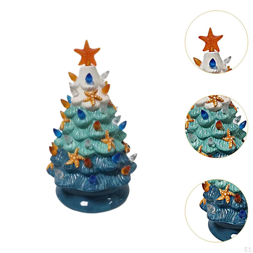 Christmas Tree Night Light Ceramic Starfishes Decor Birthday Gift Decorative Xmas