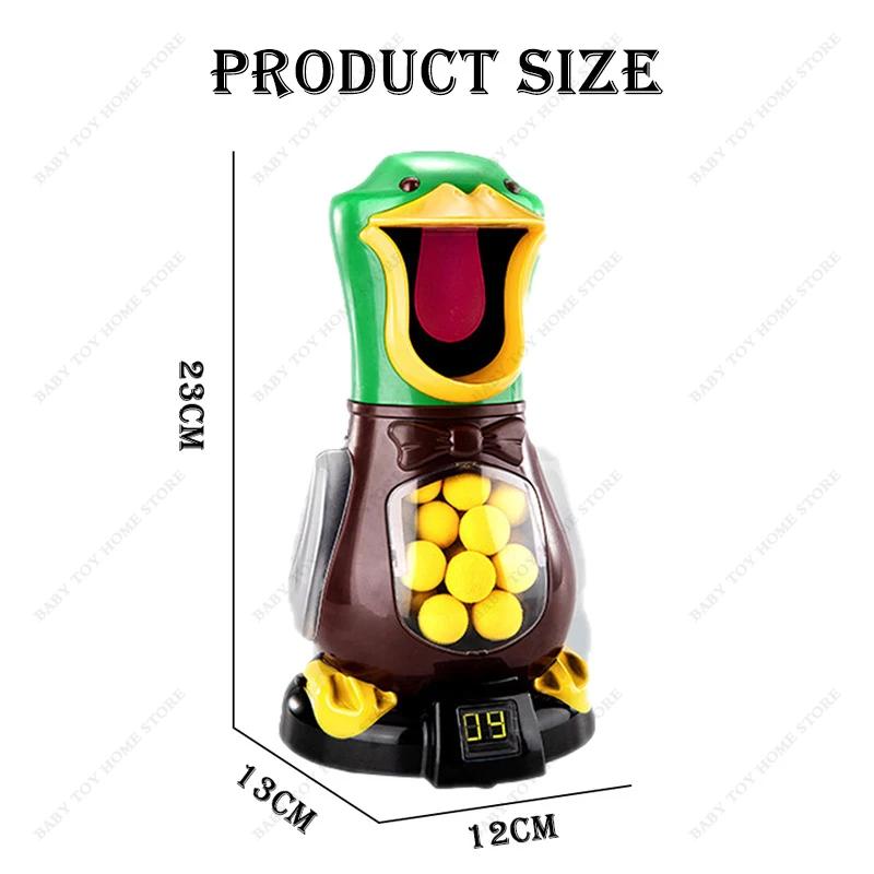 Air-Powered Shooting Duck Toys Soft Bullet Battle Games Hungry Duck Foam Balls Electronic Target Practice Toys With Light Sound