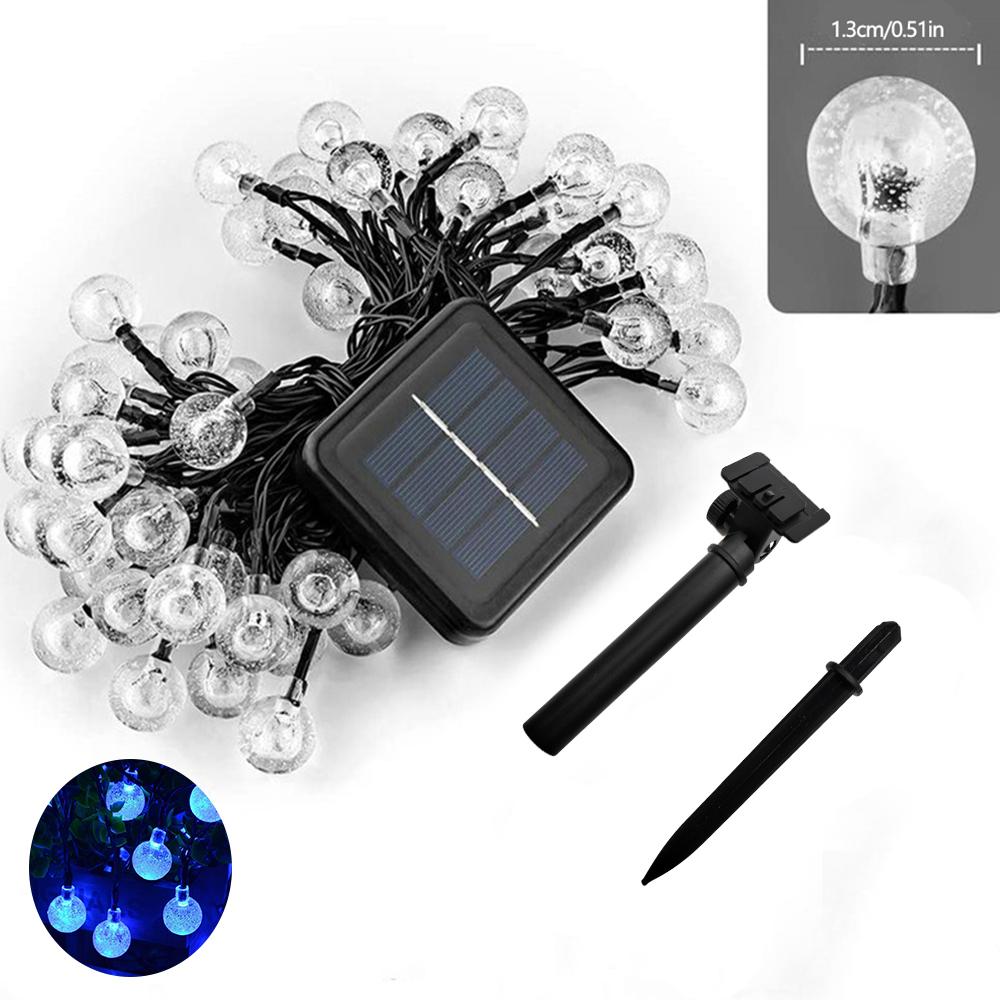 Solar String Lights Outdoor, LED Crystal Balls Light Solar Globe String Lights Waterproof 8 Mode Solar LED Fairy Light Strings