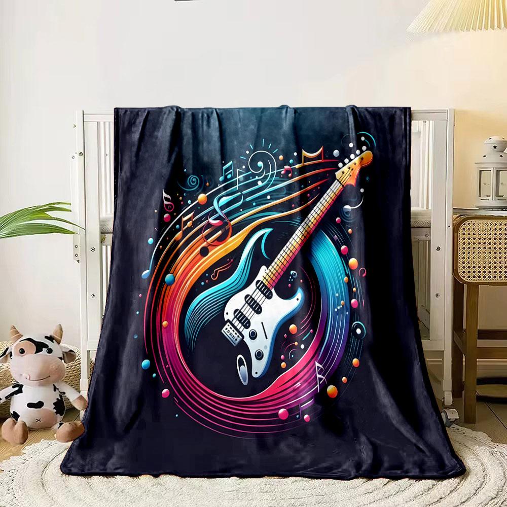 Colorful Electric Guitar Fantasy print blanket soft and cozy perfect for the living room bed sofa or a nap,gift
