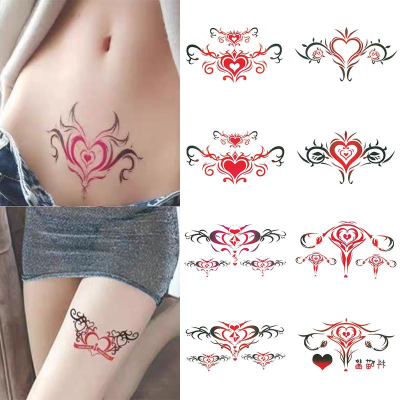 10Pcs  Sex Slut Queen Waterproof Temporary Tattoos Womb Fake Tattoos Stickers