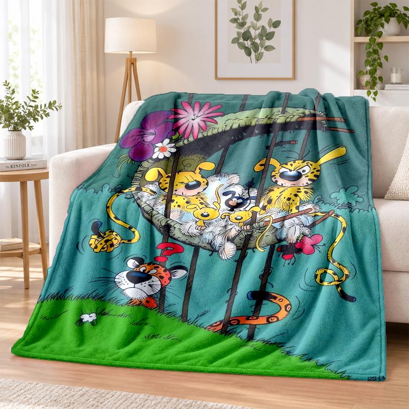 Marsupilami Flannel Throw Blanket Soft Warm Cozy For Sofa Bed Indoor Home Bedroom Use
