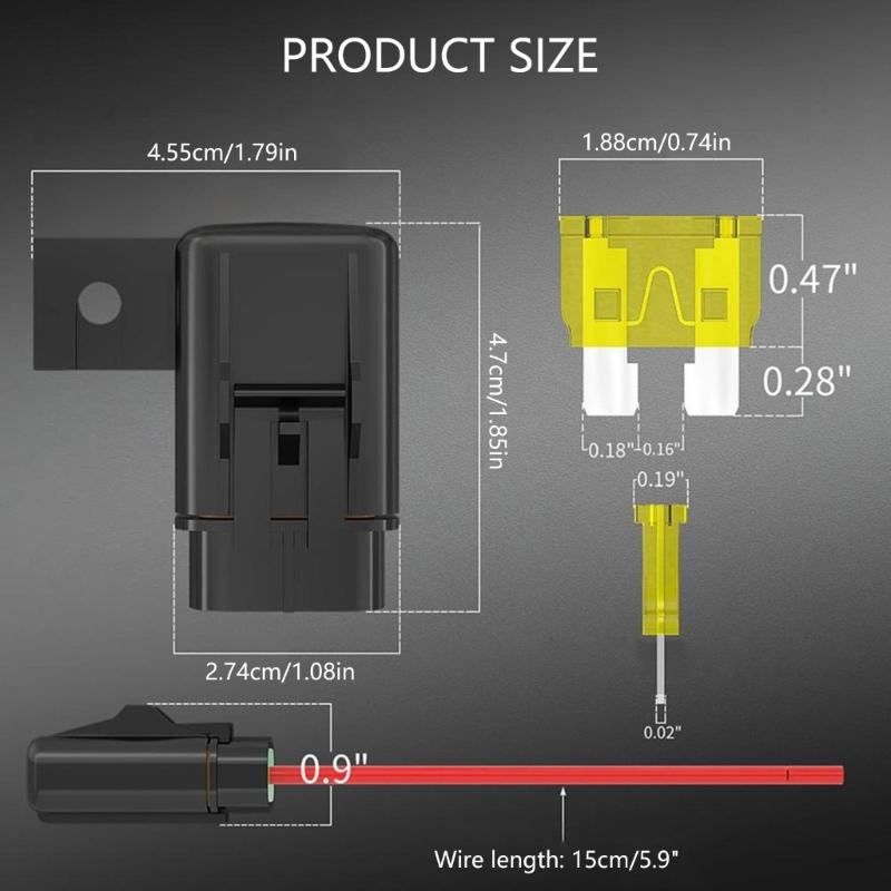 Universals 12AWG Inline Fuse Holder 20A 30 40A Standard Car Fuses and Screws Waterproof Car Fuse Holder Enduring
