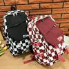 High Capacity Checkerboard Plaid School Bag Nylon Students School Bags  College Students