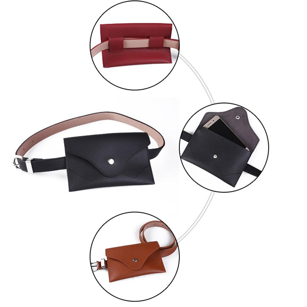 Women Simple Fashion Adjustable Belt Elegant All-match Pin Buckle Waistband with A Mini Bag