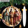 2D Flat Three Wise Men Acrylic Christmas Decoration Sign, Three Kings Pilgrimage Scene Design, Suitable for Wall Decoration, Porch, Room, Villa, Accen