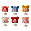 Knitted Winter Warm Beanies Hat Elastic Crochet Hat with Pompoms Rabbit Design Bonnet Caps for Newborn Toddler 0-24 Month