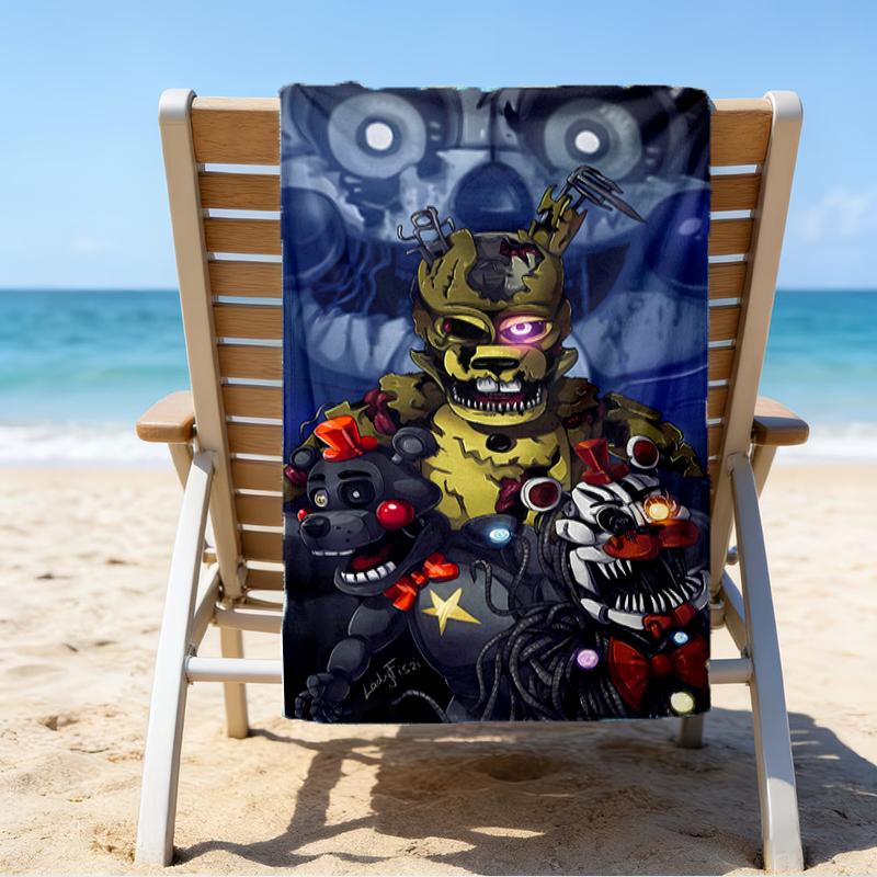Proof Beach Towel with a Five Nights At Freddy's Pattern - Soft,absorbent,quick-drying,machine Washable - Perfect for Swimming,camping,bathing