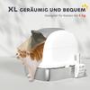 Litière pour Chat en Acier Inoxydable avec Couvercle, pour Chats, Litière Fermée pour Chat avec Couvercle à Rabat, Pelle