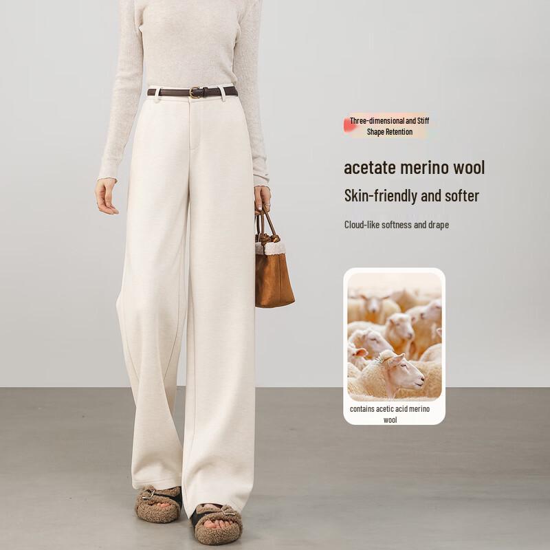 

Handu Yishe Women s Sophisticated Wool Blend Straight-Leg Trousers 2XL