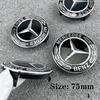 Hot 4pcs 75mm 3pin Dark Blue Full Black Car Wheel Center Hub Caps Cover Cap for Mercedes Benz CLA CLS A1714000025 Car Accessories