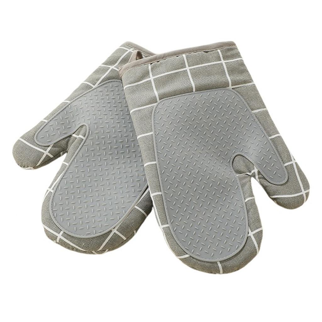 1 Pair Silicone Oven Mitts,Thickened Heat-Resistant Heat-Insulating Microwave Gloves,Prevent Burns Outdoor Barbecue,For Kitchen