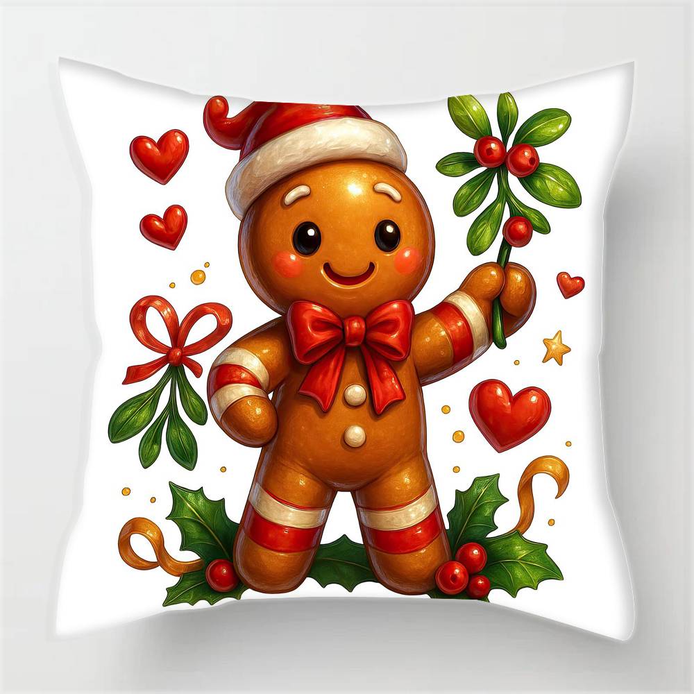 Pierniczkowy ludzik Boże Narodzenie Poszewki na poduszki pokrowce na poduszki sofy do salonu wystrój domu prezenty