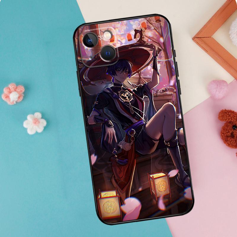 

Scaramouche Genshin Impact Phone Case For iPhone 16 15 14 12 11 13 Pro Max Plus Mini XR 16e Funda Silicone Back Cover iPhone 12