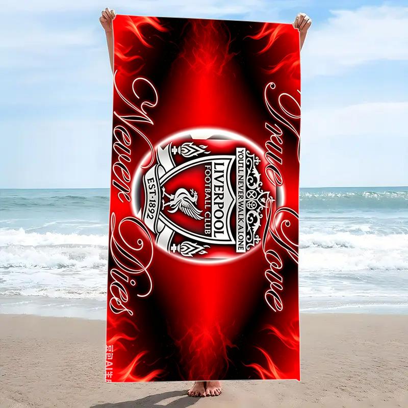 Liverpool Football Club Print Beach Towel, Large Soft Quick Dry Towel for Beach Camping Swimming