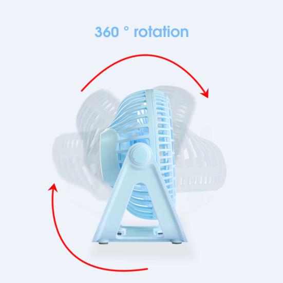 Table Fan 3 Portable Solid Color Speeds Rechargeable Quiet USB Mini Fan