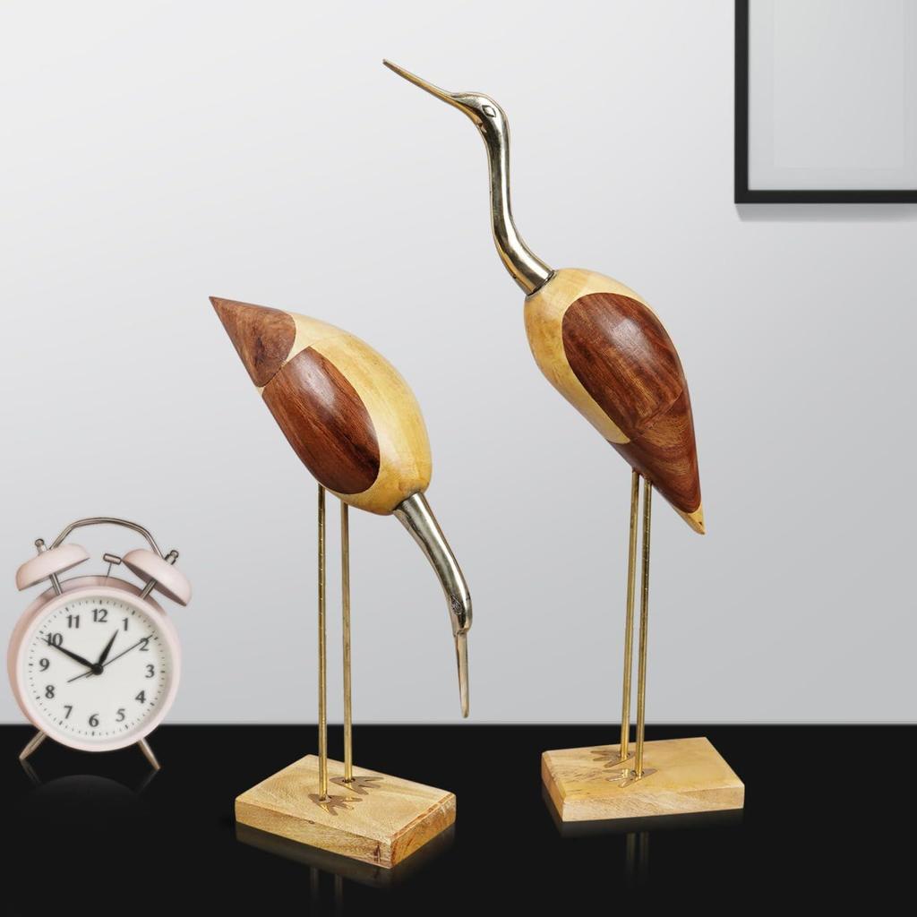 Svankran, Dekorativa turturfåglar, Antika Saras för heminredning - Set om 2 (16 tum)