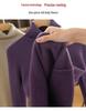 Ladies' 2023 Winter Velvet High-Neck Thick Sweater - Solid Color Long Sleeve Pullover Base Layer.