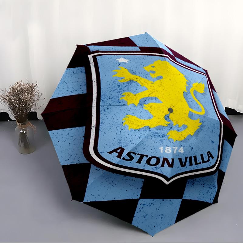 1pc Aston Villa Umbrella, Sun Protection, And UV Shielding. It Has Eight Sturdy Ribs for Outdoor Use And Perfect As a Holiday Gift