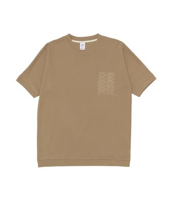 A NOTHING Aliens Cross-Neck 1/2 Mtm Tee (Beige)