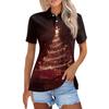 Women's Fashion Casual Lapel Short Sleeve Print Shirt Women's Button Up Tops