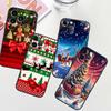Christmas Gift Box Design For Apple iPhone 17 16 16E 15 14 13 12 11 Pro Max Plus Black Soft Silicone Phone Case
