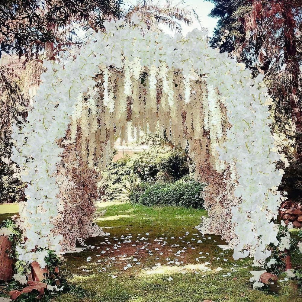 Pink Sakura Artificial Flower Garland 180CM Silk Cherry Blossom New Hanging Vine  Party Decor