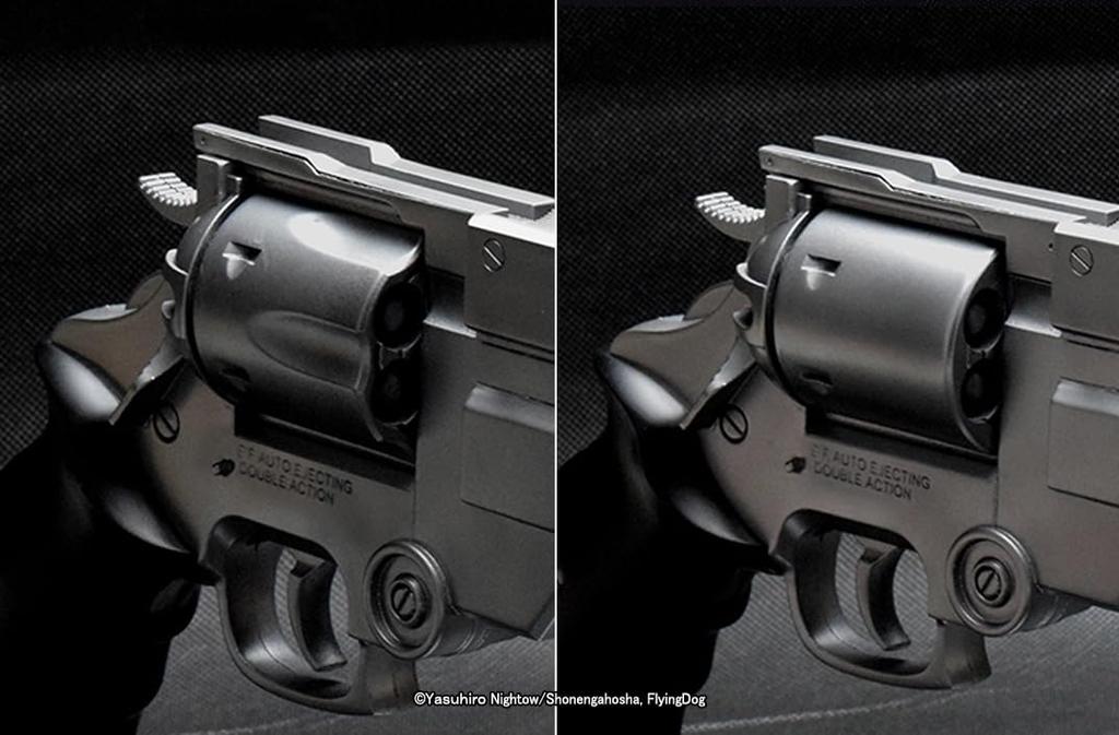 Fullcock Realfoam Water Gun, Vol. 18, from the TV Series Trigun. Vash's Gun, Initial Form. Paint Color: Iron Silver. Approximately 330mm Long. Made