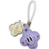 999 Pure Gold Lucky Four-Leaf Clover Keychain with Cute Smiley Face Flower Charm